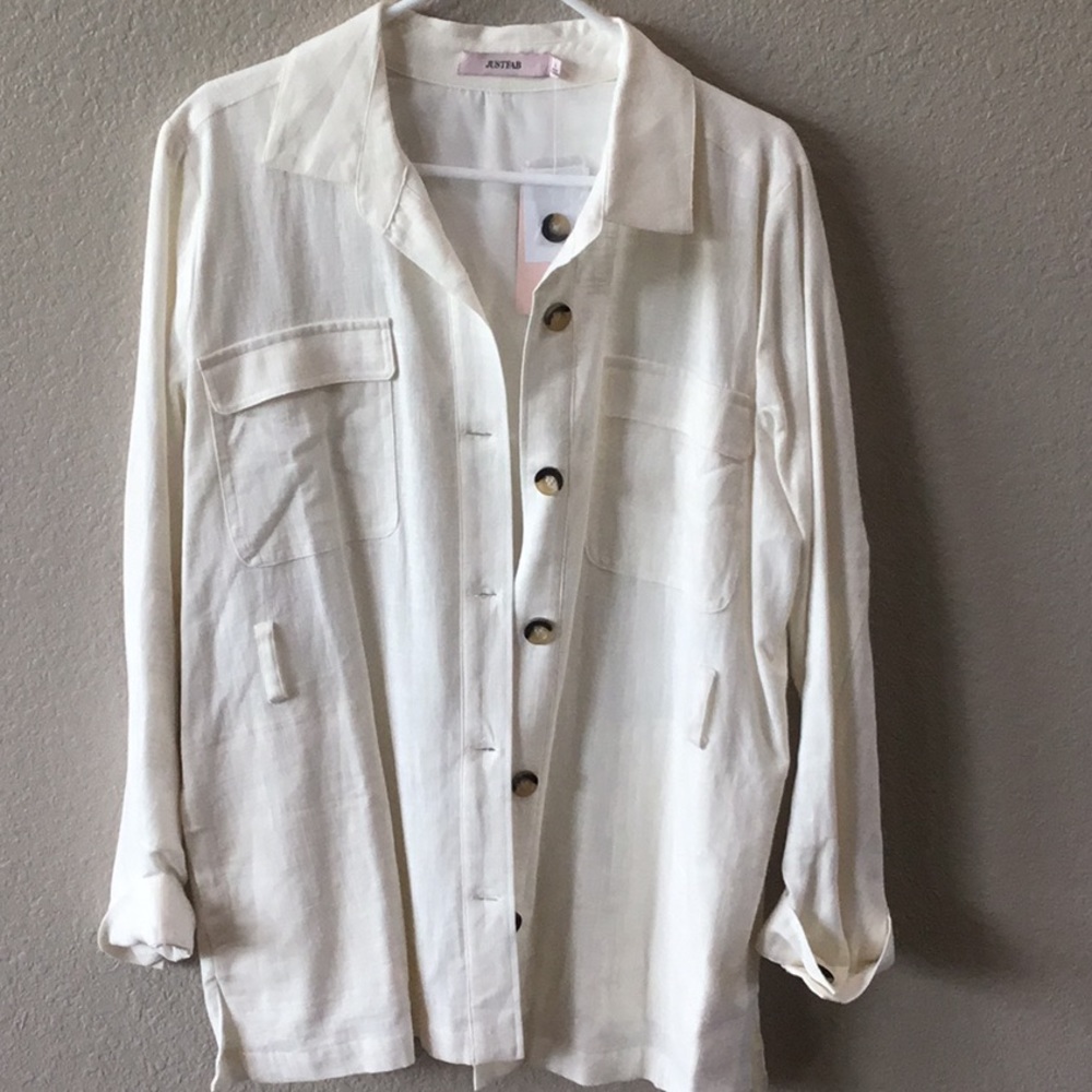 NWT ivory linen jacket